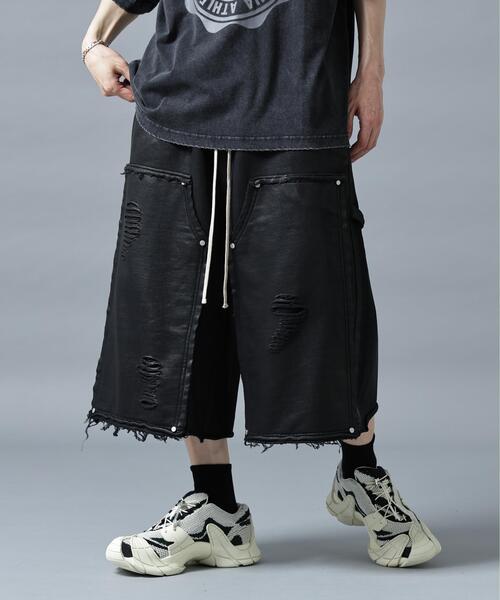 DANKE SCHON(ダンケシェーン)の「DankeSchon/ダンケシェーン/RUBBER SWEAT W-KNEE PANT(スウェットパンツ・レディース・ブラック・S/M)」の1枚目の写真