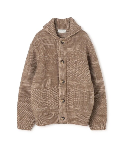 TOMORROWLAND （トゥモローランド）の「【WEB先行予約】TOMORROWLAND tricot パッチワーク チャンキーニットブルゾン（ニット/セーター・メンズ・ブラック/ブルー系その他2/ライトブラウン・S/M）」の3枚目の写真