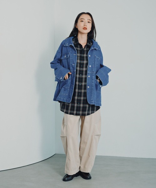 LEPSIM(レプシィム)の「アソートカバーオール 1055036(デニムジャケット・レディース・ブラウン/ブルー/ブラック系その他・FREE)」の13枚目の写真