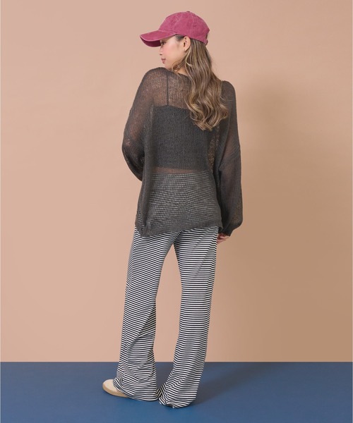 anap mimpi(アナップミンピ)の「シアーニットトップス(ニット/セーター・レディース・ライトブルー/アイボリー/ダークグレー・F)」の13枚目の写真