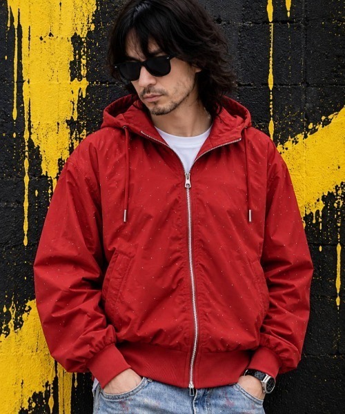 KAMINARI_TOKIO(カミナリトキオ)の「ラインストーン フーデットブルゾン(ブルゾン・レディース・ライトブルー/ブラック/ネイビー/レッド/イエロー/アイボリー・FREE)」の6枚目の写真