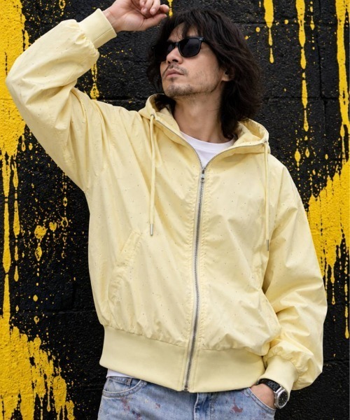 KAMINARI_TOKIO(カミナリトキオ)の「ラインストーン フーデットブルゾン(ブルゾン・レディース・ライトブルー/ブラック/ネイビー/レッド/イエロー/アイボリー・FREE)」の5枚目の写真