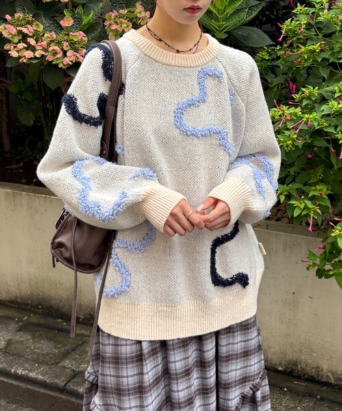 w closet（ダブルクローゼット）の「フラワーモチーフニット（ニット