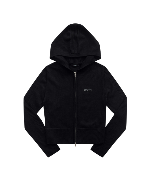 ASON(アズオン)の「FABLE KNIT HOOD ZIP-UP / BLACK(パーカー・レディース・その他・FREE)」の2枚目の写真