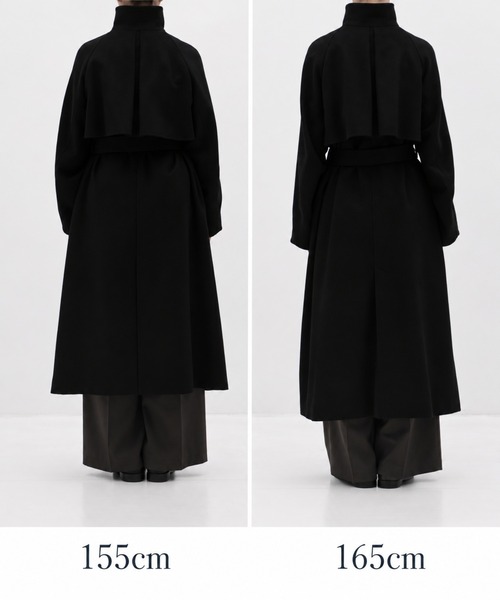 PUBLIC TOKYO（パブリックトウキョウ）の「【ZOZO限定先行発売】【日本製】新型wool100 3wayロングコート/ウール100％コート/ロングコート/オフィスカジュアル/オケージョン/保温/撥水/静電気防止/ウール100%/冬服/通勤/オンライン限定（ステンカラーコート・レディース・ブラック/ベージュ/ブラウン・1/2）」の4枚目の写真