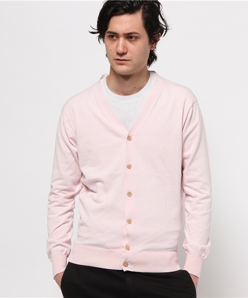 HELIOPOLE（エリオポール）の「ドレスコットンカーディガン（カーディガン/ボレロ・メンズ・キャメル/ブラック/ネイビー/ピンク・M/L）」の4枚目の写真