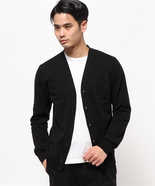 HELIOPOLE（エリオポール）の「ドレスコットンカーディガン（カーディガン/ボレロ・メンズ・キャメル/ブラック/ネイビー/ピンク・M/L）」の2枚目の写真