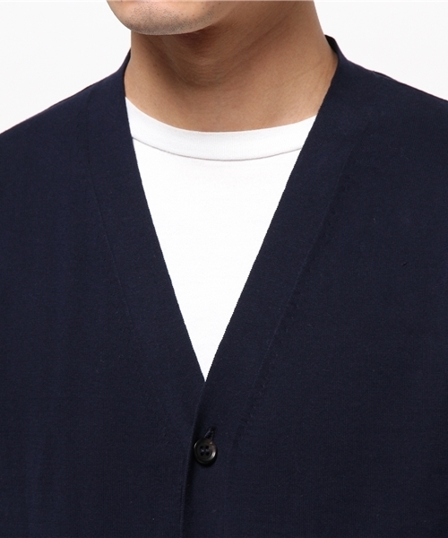 HELIOPOLE（エリオポール）の「ドレスコットンカーディガン（カーディガン/ボレロ・メンズ・キャメル/ブラック/ネイビー/ピンク・M/L）」の9枚目の写真