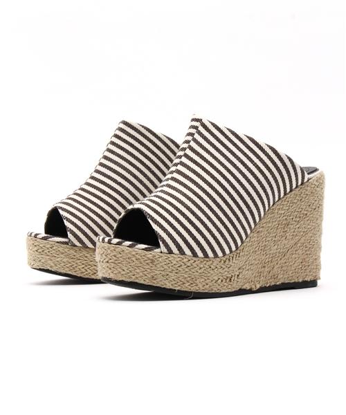 Re:EDIT（リエディ）の「《人気NO.1サボサンダル》ジュート巻きウェッジソールサンダル/サボ/シューズ[CHICMUSE][リエディオリジナル]（サンダル・レディース・ネイビー/ブラック系その他/ブラック×ブラック/ホワイト×ホワイト/マルチ/ベージュ/ブラック/アイボリー/カーキ/ホワイト系その他/ブラウン/レッド/ライトホワイト/ダークブラック/パイソン・LARGE/SMALL/MEDIUM/X-LARGE）」の14枚目の写真