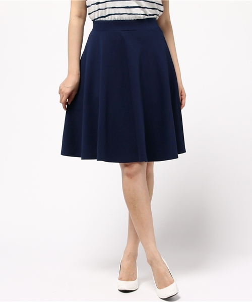 N.(N. Natural Beauty Basic)(エヌエヌナチュラルビューティーベーシック)の「ポンチセットアップ フレアスカート(スカート・レディース・ホワイト/ネイビー/オレンジ・MEDIUM)」の3枚目の写真