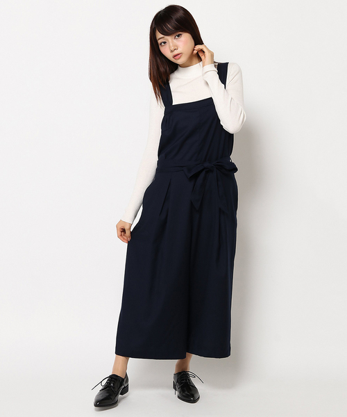 LBC(エルビーシー)の「リボンサロペット (サロペット/オーバーオール・レディース・ネイビー/チャコールグレー・LARGE/MEDIUM)」の1枚目の写真