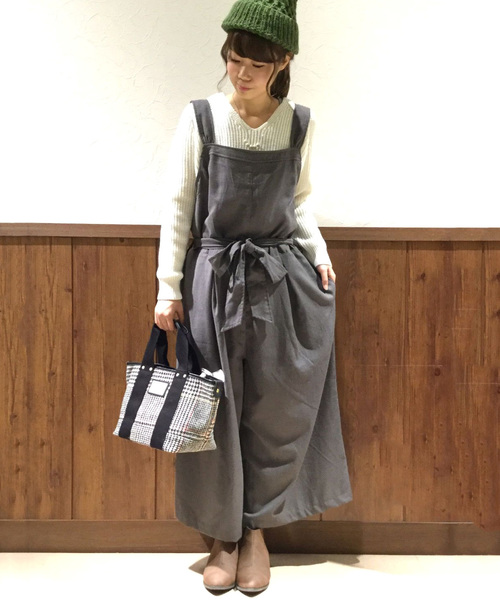 LBC(エルビーシー)の「リボンサロペット (サロペット/オーバーオール・レディース・ネイビー/チャコールグレー・LARGE/MEDIUM)」の2枚目の写真