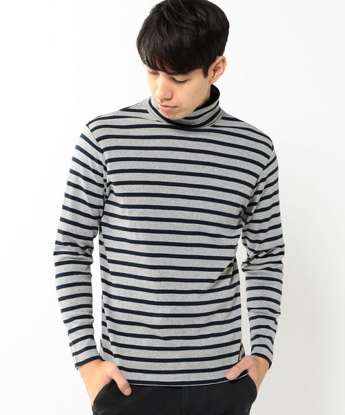 coen(コーエン)の「フライスボーダータートルネック(Tシャツ/カットソー・メンズ・ブラック/ネイビー・LARGE/X-LARGE/SMALL/MEDIUM)」の2枚目の写真