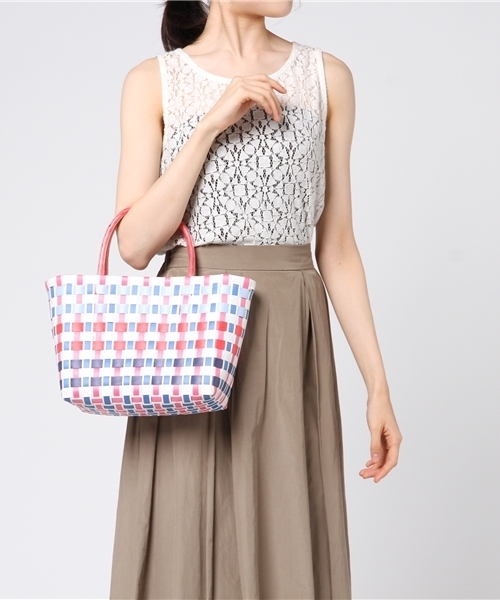 CONTROL FREAK / CTFK（コントロールフリーク）の「control freak:カラフルメルカドバッグ（かごバッグ・レディース・ブルー/ホワイト・ONE SIZE）」の5枚目の写真