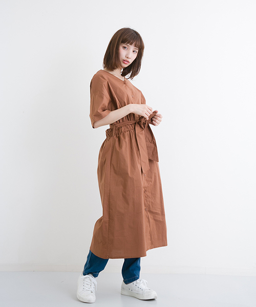Merlot メルロー の ウエストリボンシャツワンピース1009 シャツワンピース Wear