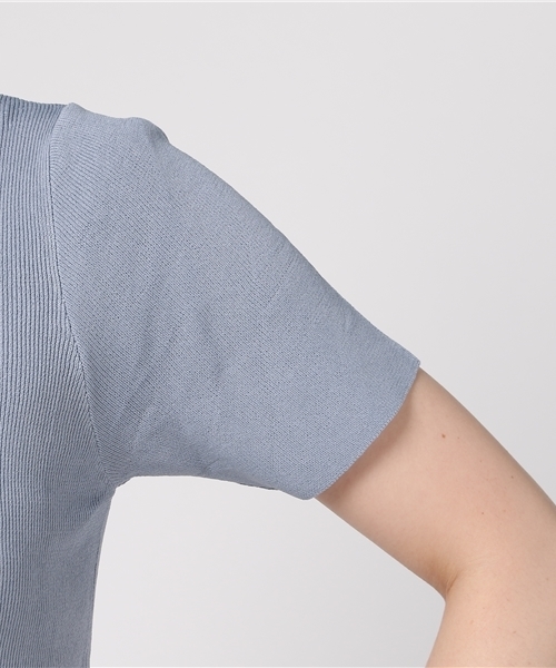 Color（カラー）の「Vネックレースリブニット（ニット/セーター・レディース・ブラック/サックスブルー/スモークピンク/ベージュ/ホワイト・MEDIUM）」の10枚目の写真