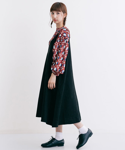 MERLOT(メルロー)の「スウェード調肩ストラップジャンパースカート7147(ジャンパースカート・レディース・ブラック/キャメル/グリーン/パープル・FREE)」の8枚目の写真