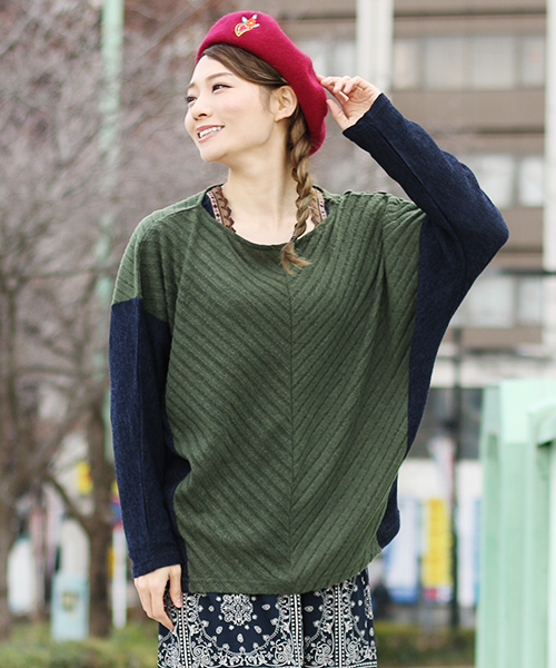 チチカカ(チチカカ)の「テレコ起毛チロリープルオーバー(Tシャツ/カットソー・レディース・ブラック/グレー/カーキ・FREE)」の8枚目の写真