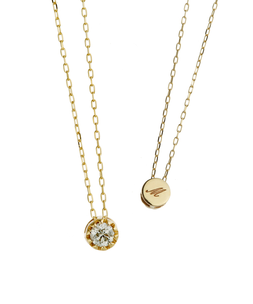 セール】K10 ダイヤモンド シークレットイニシャル ネックレス