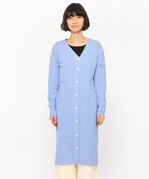LAKOLE(ラコレ)の「【マシーンウォッシャブル】リブ編みニットロングカーディガン / LAKOLE(カーディガン/ボレロ・レディース・アイボリー/ブルー/グレー・SMALL/MEDIUM)」の8枚目の写真