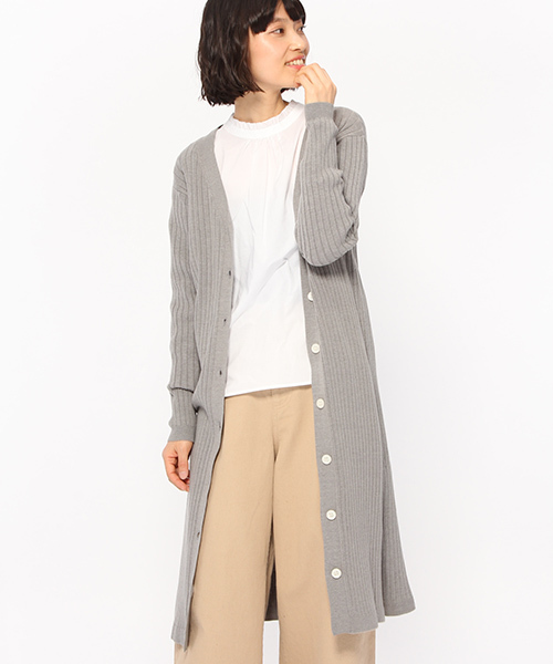 LAKOLE(ラコレ)の「【マシーンウォッシャブル】リブ編みニットロングカーディガン / LAKOLE(カーディガン/ボレロ・レディース・アイボリー/ブルー/グレー・SMALL/MEDIUM)」の18枚目の写真