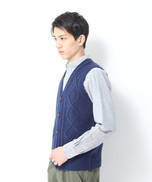 GLOBAL WORK（グローバルワーク）の「3Gケーブルベスト（ベスト・メンズ・グレー/ネイビー/レッド・MEDIUM/SMALL/LARGE/X-LARGE）」の4枚目の写真