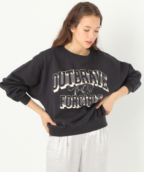 niko and...（ニコアンド）の「オリジナルコットンアニマル短丈ワイドプルオーバー（Tシャツ/カットソー・レディース・ネイビー/グレー/クリーム/マスタード・LARGE/MEDIUM）」の3枚目の写真