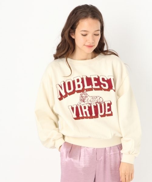 niko and...（ニコアンド）の「オリジナルコットンアニマル短丈ワイドプルオーバー（Tシャツ/カットソー・レディース・ネイビー/グレー/クリーム/マスタード・LARGE/MEDIUM）」の2枚目の写真