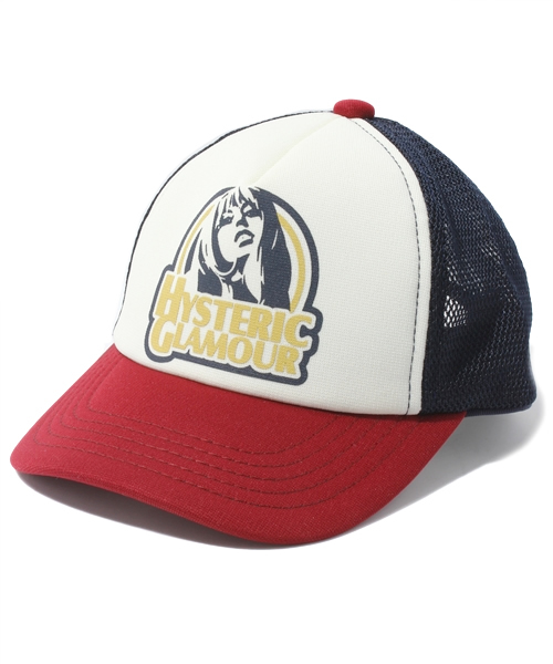 JOEY HYSTERIC（ジョーイヒステリック）の「WOMEN AFLAME pt メッシュキャップ（キャップ・キッズ・ネイビー/レッド/ボルドー・MEDIUM/LARGE）」の3枚目の写真