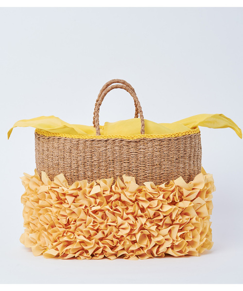 STUDIOUS（ステュディオス）の「【LAUGOA】 フリルかごバッグ Mauli 0182-30002（かごバッグ・レディース・イエロー/グレー/レッド・FREE）」の3枚目の写真
