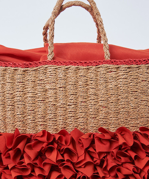 STUDIOUS（ステュディオス）の「【LAUGOA】 フリルかごバッグ Mauli 0182-30002（かごバッグ・レディース・イエロー/グレー/レッド・FREE）」の5枚目の写真