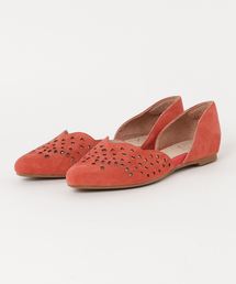 V SEVEN TWELVE THIRTY フラワーカットポインテッドトゥフラットパンプス