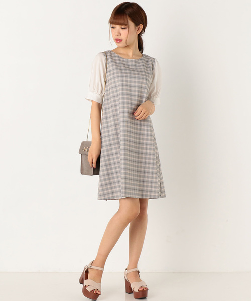 archives（アルシーヴ）の「チェックAラインワンピース（ワンピース・レディース・グレー/ブラウン・MEDIUM）」の7枚目の写真