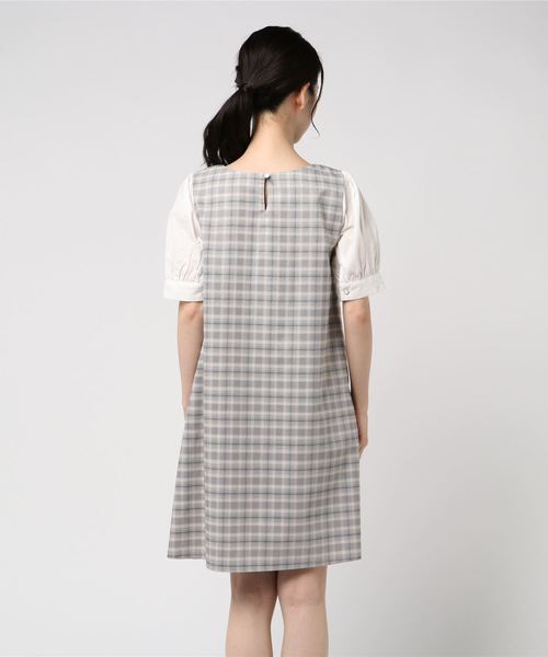 archives（アルシーヴ）の「チェックAラインワンピース（ワンピース・レディース・グレー/ブラウン・MEDIUM）」の4枚目の写真