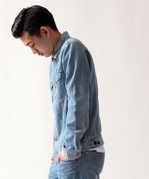 MONKEY TIME（モンキータイム）の「＜MT×LEE＞∴ デニム ライダース クラッシュ◆§（デニムジャケット・メンズ・ターコイズブルー・36/38/40）」の3枚目の写真