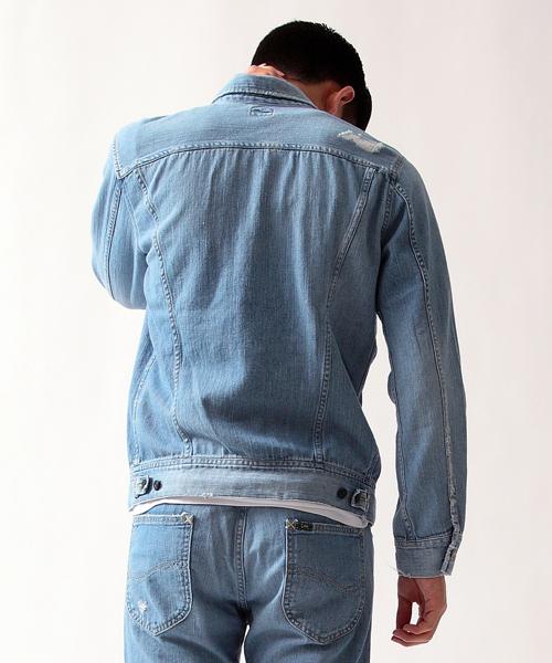 MONKEY TIME（モンキータイム）の「＜MT×LEE＞∴ デニム ライダース クラッシュ◆§（デニムジャケット・メンズ・ターコイズブルー・36/38/40）」の4枚目の写真