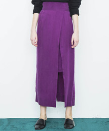 【CITY】CUPRA SATIN LONG SLIT SKIRT