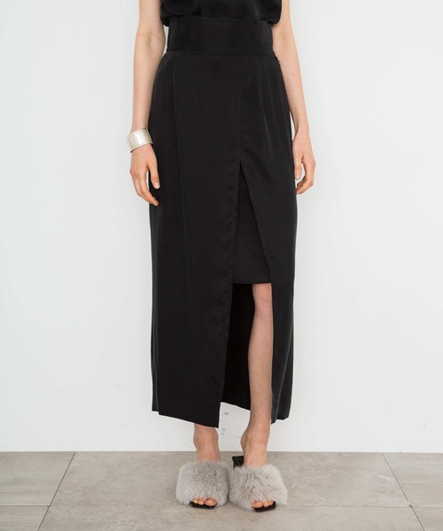 city(シティ)の「【CITY】CUPRA SATIN LONG SLIT SKIRT(スカート・レディース・ブラック/オレンジ/パープル・0/1)」の14枚目の写真