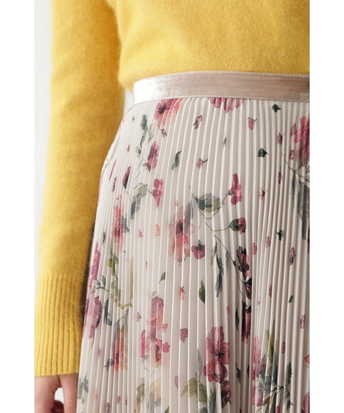 JILL STUART(ジルスチュアート)の「◆ウォーターカラーフラワープリーツスカート(スカート・レディース・グレー/ネイビー・2/0/4)」の4枚目の写真