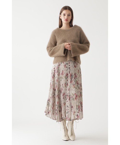 JILL STUART(ジルスチュアート)の「◆ウォーターカラーフラワープリーツスカート(スカート・レディース・グレー/ネイビー・2/0/4)」の6枚目の写真