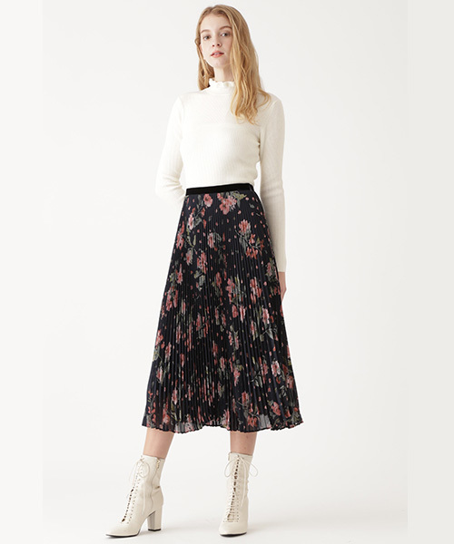 JILL STUART(ジルスチュアート)の「◆ウォーターカラーフラワープリーツスカート(スカート・レディース・グレー/ネイビー・2/0/4)」の17枚目の写真