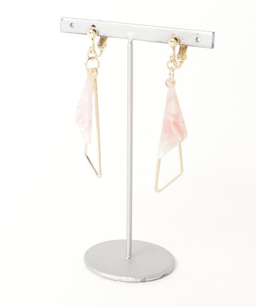 WEGO（ウィゴー）の「WEGO/ダブルサンカクイヤリング（イヤリング・レディース・ブラック/パープル/サックスブルー/ピンク・FREE）」の4枚目の写真