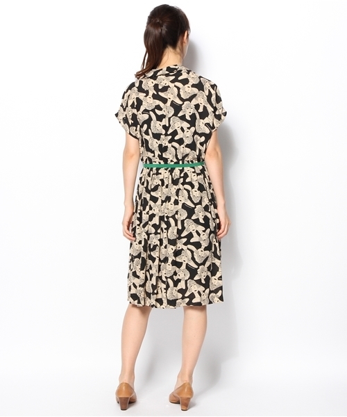 miimu cirsium japonicum(ミイム サーシアム ジャポ二カム)の「フレンチ スリーブ ワンピース(ワンピース・レディース・ブラック系/グレー系/ネイビー系・FREE)」の6枚目の写真