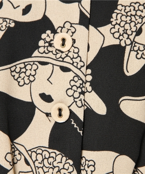 miimu cirsium japonicum(ミイム サーシアム ジャポ二カム)の「フレンチ スリーブ ワンピース(ワンピース・レディース・ブラック系/グレー系/ネイビー系・FREE)」の11枚目の写真