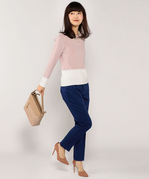 A/C DESIGN BY ALPHA CUBIC（エーシーデザインバイアルファキュービック）の「サテンストレッチパンツ（その他パンツ・レディース・ブラック/ベージュ/ブルー/ネイビー/オフホワイト・61/64/67/70）」の19枚目の写真