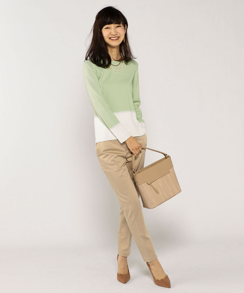 A/C DESIGN BY ALPHA CUBIC（エーシーデザインバイアルファキュービック）の「サテンストレッチパンツ（その他パンツ・レディース・ブラック/ベージュ/ブルー/ネイビー/オフホワイト・61/64/67/70）」の21枚目の写真