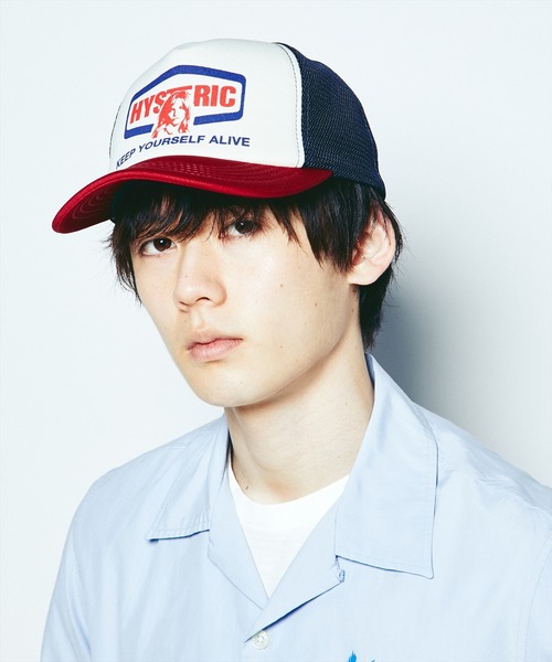 HYSTERIC GLAMOUR（ヒステリックグラマー）の「YOURSELF ALIVE メッシュキャップ（キャップ・メンズ・ブラック/ネイビー/レッド・FREE）」の11枚目の写真