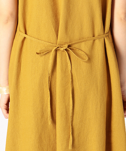 ONIGIRI（オニギリ）の「《リネン》 ノースリーブ ワンピース アッパッパ（ワンピース・レディース・ネイビー/アイボリー/マスタード・MEDIUM/LARGE）」の10枚目の写真