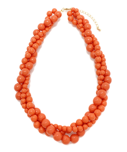 Chico(チコ)の「ねじりネックレス(ネックレス・レディース・ホワイト/レッド・FREE)」の2枚目の写真