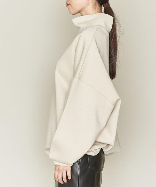 ASTRAET（アストラット）の「ASTRAET（アストラット）ドローコード ハイネック プルオーバー†（スウェット・レディース・ベージュ/ブラック・FREE）」の7枚目の写真